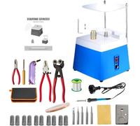 Stained Glass Grinder Starter Kit with Diamond Grinder Bits & Baffle for DIY Ceramics Jewelry Projects