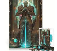 Stained Glass Guardian Jigsaw Puzzles 1000 Pieces for Adults Reason Skill Toy Calm Relax Exact Cut Heartfelt Gift (38x52cm)