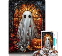 Stained Glass Halloween Adult Jigsaws 1000 Pieces Difficult,Learning Educational Toys Family Games Gifts for Friends And Family (50x75cm)