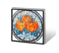 Stained Glass Halloween Pumpkins Spider Webs Unisex Brooches & Pins Square Lightweight Lapel Badge Jewelry for Clothing Shawl Hat