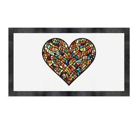 'Stained Glass Heart' Pet Feeding Mat (PM00025793)
