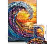 Stained Glass Hokusai Wave 1000 Pieces Jigsaws Adults Puzzles Logic Boost Toy Bonding Time Premium Edge Premium Gift 50x75cm