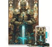 Stained Glass Holy Sword Adults Puzzles 1000 Piece Jigsaws Mind Exercise Toy Relaxed Mind Design Assembly Santa Wish Gift 38x26cm