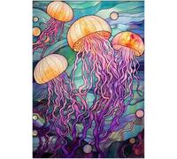 Stained Glass Jelly Fish Jigsaw Puzzle 1000 Piece Fun Brain Puzzle Lovers Challenging And Relaxing Gifts Idea