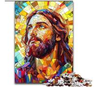 Stained Glass Jesus 1000 Piece Jigsaw Puzzle for Adults Teens, Suitable for Ages 14 And Up Family Fun It Is Ideal As A Gift for The Whole Family (50x75cm)