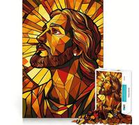 Stained Glass Jesus 1000 Piece Jigsaw Puzzle for Adults Think Smart Toy Indoor Fun Smooth Cut Santa Wish Pick 50x75cm