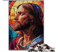 Stained Glass Jesus 1000 Piece Jigsaw Puzzles for Adults Gifts, Pattern Assembly Deal As Gifts for The Whole Family Suitable for And 14 (50x75cm)