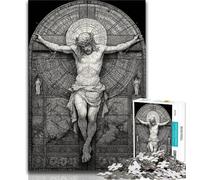 Stained Glass Jesus 1000 Piece Jigsaw Puzzles for Teenagers,Educational Games Home Decoration Suitable for Desktop Decoration 38x26cm