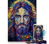 Stained Glass Jesus 1000 Piece Jigsaw Puzzles for Teenagers Logic Ability Toy Calm Pastime Accurate Cut 50x75cm