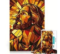 Stained Glass Jesus 1000 Pieces Jigsaws Adults Puzzles Logic Boost Toy Bonding Time Premium Edge Premium Gift 38x52cm