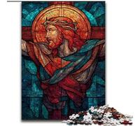 Stained Glass Jesus Puzzles for Adults Teens 1000pc Puzzle, Decompressing Intellectual Educational Toy Educational Game for Birthday, Chrismas (50x75cm)