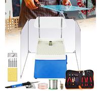 Stained Glass Kit,Mosaic and Stained Glass Starter Kit,Include Grinder Machine with 2pcs Grinder Bits& Glass Cutter Tool Kit& Soldering Iron Kit& Baffle& Consumables, Pro