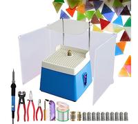 Stained Glass Kit,Professional Stained Glass Starter Grinder Kit,with Grinder&Glass Cutting Kit& Soldering Iron Gun Kit&Baffle Board& 2pcs Grinder Bits&Consumables,Glass