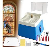 Stained Glass Kit,Stained Glass Grinder Set, Beginner DIY Crafting Starter Kit for Stained Glass/Mosaic Craft, with Soldering Iron Gun & Glass Cutting Set & Grinder Machi