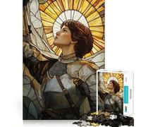 Stained Glass Knight 1000 Pieces Jigsaw Puzzles for Adults Thought Toy Calming Play Precise Edge Heartfelt Gift 38x52cm