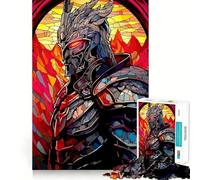 Stained Glass Knight 1000 Pieces Jigsaw Puzzles for Adults Thought Toy Calming Play Precise Edge Heartfelt Gift 50x75cm