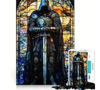 Stained Glass Knight 1000 Pieces Jigsaws Adults Puzzles Logic Boost Toy Bonding Time Premium Edge Premium Gift 50x75cm