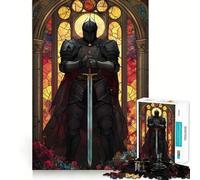 Stained Glass Knight 1000 Teenager Pieces Jigsaw Puzzle Brain Challenge Toy Home Activity Clear Cut Heartfelt Gift 38x52cm