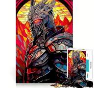 Stained Glass Knight Teenagers 1000 Piece Jigsaw Puzzle Brain Challenge Toy Shared Fun Clear Cut Warm Surprise 38x26cm