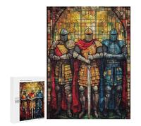 Stained Glass Knights Armor Puzzle 1000 Teile Schwer Puzzle Spielzeug Lernspiel Impossible Herausforderungsspielzeug Für Erwachsene Kinder 500 PCS