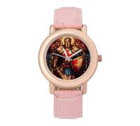 Stained Glass Knights Crusader Cute Watches for Women Fashion Paint Adjustable Wrist Watch Work Workout