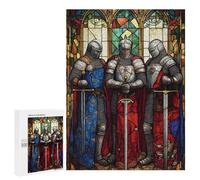 Stained Glass Knights Puzzle 1000 Teile Schwer Puzzle Spielzeug Lernspiel Impossible Herausforderungsspielzeug Für Erwachsene Kinder 500 PCS