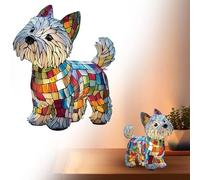 Stained Glass Lamp,Lamp Animal Vintage Stained Lamps,Animal Series Art LED Night Light Resin Tabletop Desk,Domestic Bedside Table Lamps Lights Lovers for Home Bedroom (West Highland White Terrier)