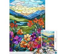 Stained Glass Landscape Jigsaw for Teenagers 1000 Pieces Stimulate Active Brain And Mind Gentle Relaxing Fun Activity (38x26cm)