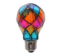 Stained Glass Light Bulb, Rainbow Painted Colored Light Bulb Indoor, 4w 120v Colorful Mosaic Lightbulb, Fun Atmosphere Romantic Decorative Lampbulbs for Bedroom, Front Porch, Christmas