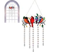 Stained Glass Light Catcher, Crystal Sunlight Bird Prism Rainbow Maker, Reflective Ornaments for Living Room Bedroom Kitchen Door Tree Porch Patio Fence Yard Balcony Backyard