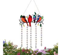 Stained Glass Light Catcher,Outdoor Fence Wall Art Bird Light Catcher | Reflective Ornament for Indoor Outdoor Summer Birthday Housewarming Party Bedroom Patio Backyard