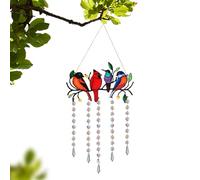 Stained Glass Light Catchers - 8.66 inches: Stained Crystal Bird Ornament for Outdoor, Multi Color with Porch Decor, Rainbow Sun Catcher for Bedroom, Housewarming Party, Patio Tree, Garden Yard