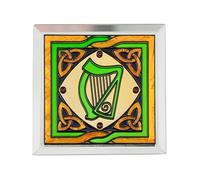 Stained Glass Loose Coaster With Harp Design