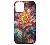 Stained Glass Lotus Flower Cosmic Celestial Mosaic Floral Case for iPhone 12/12 Pro