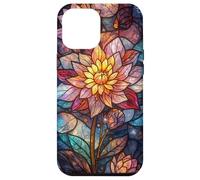 Stained Glass Lotus Flower Cosmic Celestial Mosaic Floral Case for iPhone 12 Pro Max