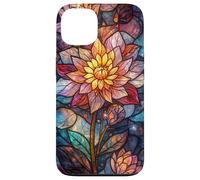 Stained Glass Lotus Flower Cosmic Celestial Mosaic Floral Case for iPhone 13