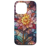 Stained Glass Lotus Flower Cosmic Celestial Mosaic Floral Case for iPhone 13 Pro