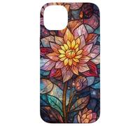 Stained Glass Lotus Flower Cosmic Celestial Mosaic Floral Case for iPhone 14 Plus