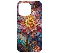 Stained Glass Lotus Flower Cosmic Celestial Mosaic Floral Case for iPhone 14 Pro Max