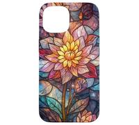 Stained Glass Lotus Flower Cosmic Celestial Mosaic Floral Case for iPhone 15