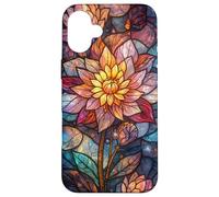 Stained Glass Lotus Flower Cosmic Celestial Mosaic Floral Case for iPhone 16 Plus