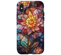 Stained Glass Lotus Flower Cosmic Celestial Mosaic Floral Case for iPhone X/XS