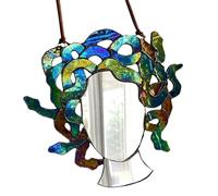 Stained Glass Medusa Mirror | Creative Design Medusa Head Glass - Wall Decor Mirrors for Living Room, Gift for Girlfriend Mother