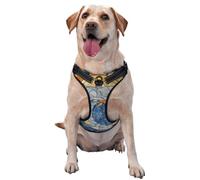 Stained Glass Moon Sun Marble Aesthetic No Pull Dog Harness Adjustable Reflective Oxford Easy Control Medium Large Dog Harness
