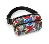 Stained Glass Mosaic Light All Print Waist Bag is Lightweight Practical and Suitable for Unisex
