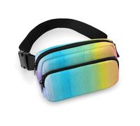 Stained Glass Mosaic Light All Print Waist Bag is Lightweight Practical and Suitable for Unisex