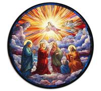 Stained Glass Nativity Jigsaw Puzzles for Adults Adult Jigsaw Puzzles 1000 Pieces for Home Decor,Brain Training 67.5x67.5cm