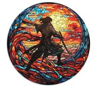 Stained Glass Ninja Paper Jigsaw Puzzles Jigsaw Puzzle 1000 Pieces Challenging Brain Teaser for Teenagers,Family Fun,DIY Home Decor Gift 67.5x67.5cm
