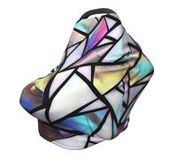 Stained Glass Nursing Cover 360° Full Coverage Rainbow Stretch Scarf for Breastfeeding and Car Seat Cover Fit for Most Pushchairs and Prams