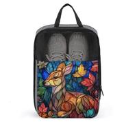 Stained Glass of A Beautiful Deer Shoe Bag for Travel Daily Use Anti-dust Storage Carrier Golf Shoe Pouch